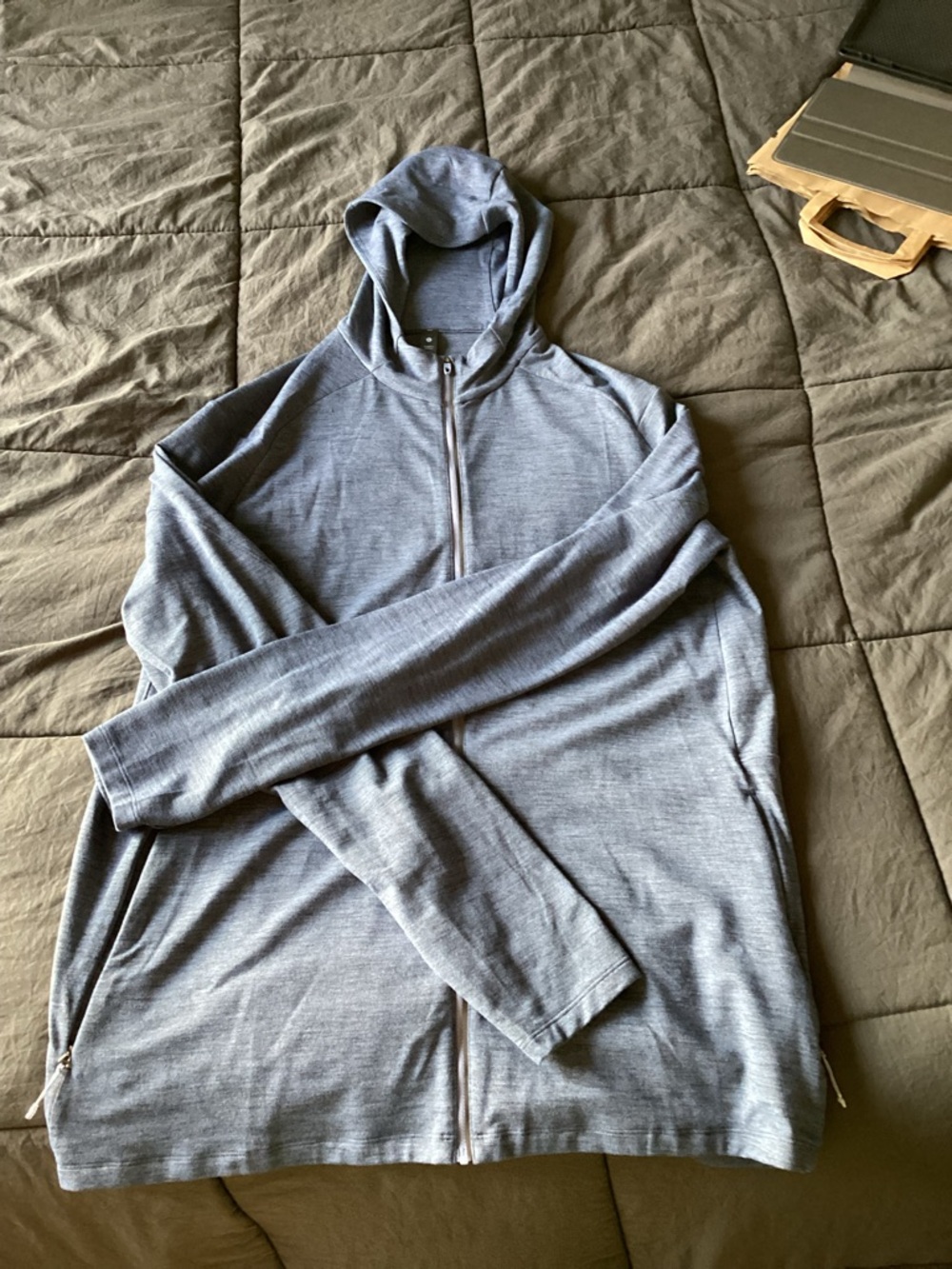Lululemon Men’s XL Heather Slate Blue Hooded Zip Jacket